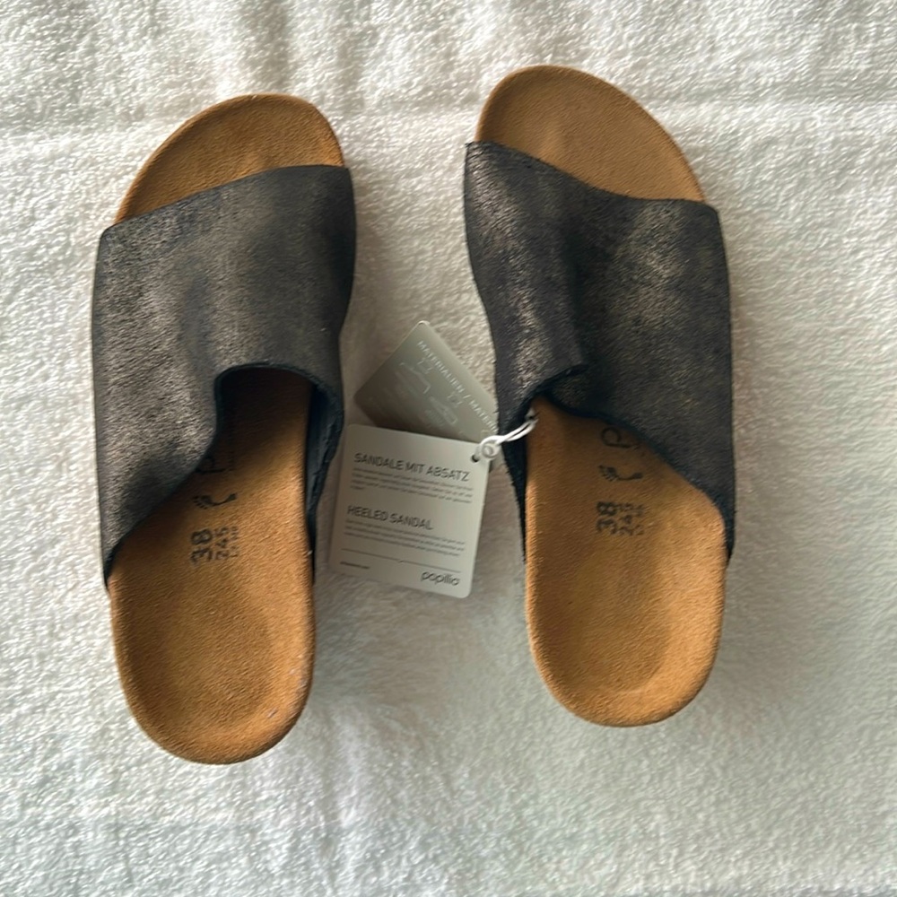 Papillo dark copper wedge sandal.  Size 38.